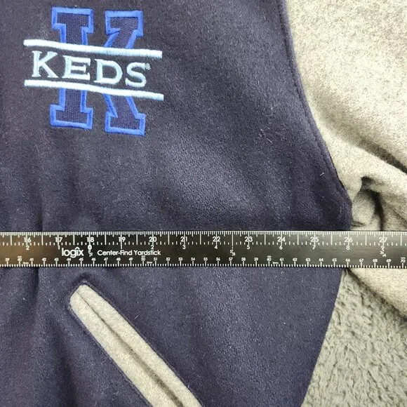 Vintage Bomber Varsity Jacket Men's Large Two Toned Wool 90's Quilted Gorpcore - Picture 5 of 14